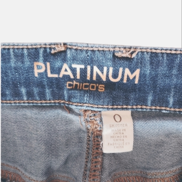 Chico's Platinum Straight Leg Jeans Dark Wash Denim Low Rise - Picture 7 of 8